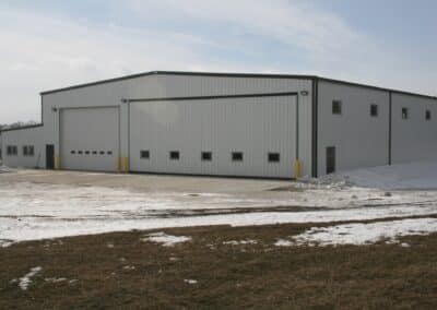 white steel garage